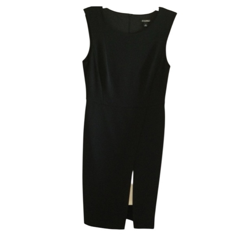 Roz & Ali Elegant Black w White Inset Sleeveless Wedding Party Office Dress Sz 8